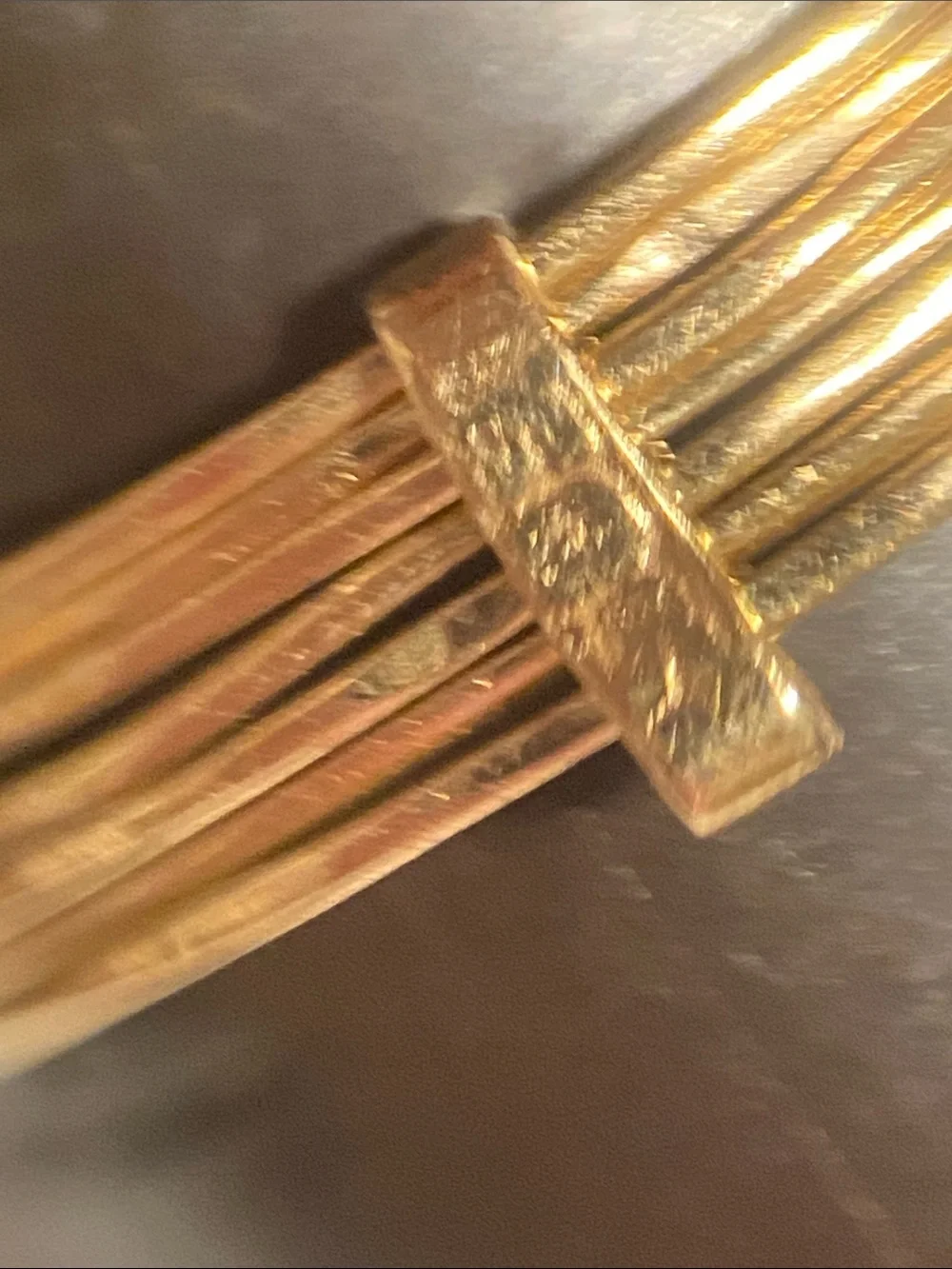 14 K Gold Multi-Band Wire Stack Ring  .66 grams